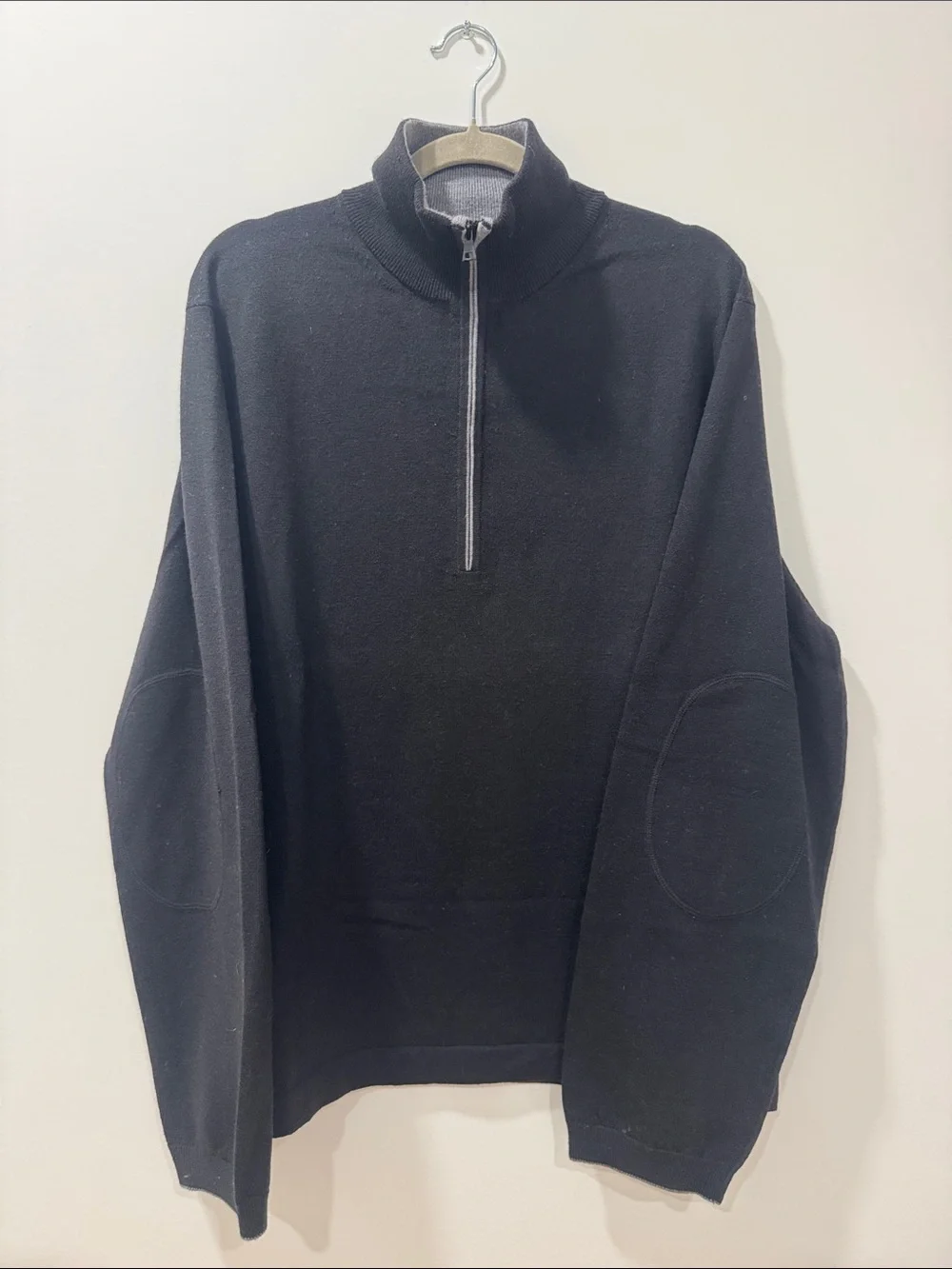 Banana Republic Men's Black Zip-Front Knit Sweater